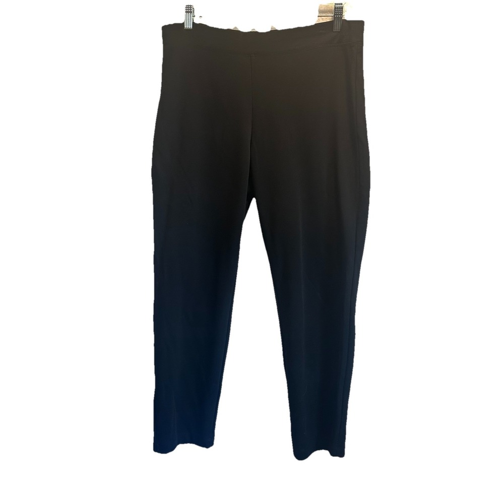 Eileen Fisher Pants Ankle Legging Tencel Stretch Flat Elastic Waist Black Medium